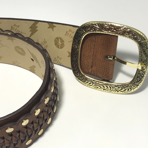 Betsey Johnson Cognac Brown Leather Women's Belt - Picture 5 of 7